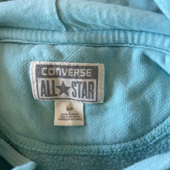 Women's Converse All Star Hoodie Size M Aqua O76 - Picture 4 of 4